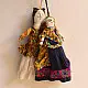 handcrafted traditional kutchi cloth dolls in deep blue and gold ethnic outfits with mirror work embroidery