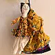 handcrafted traditional kutchi cloth dolls in deep blue and gold ethnic outfits with mirror work embroidery