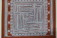 Mandana Art - Painting - Swastik (11 x 14 inch)