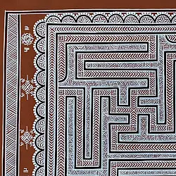 Mandana Art - Painting - Swastik (11 x 14 inch)