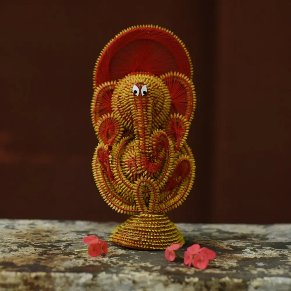 Shop Handmade dhaan murti - Paddy Craft | Ganeshji  (Red)