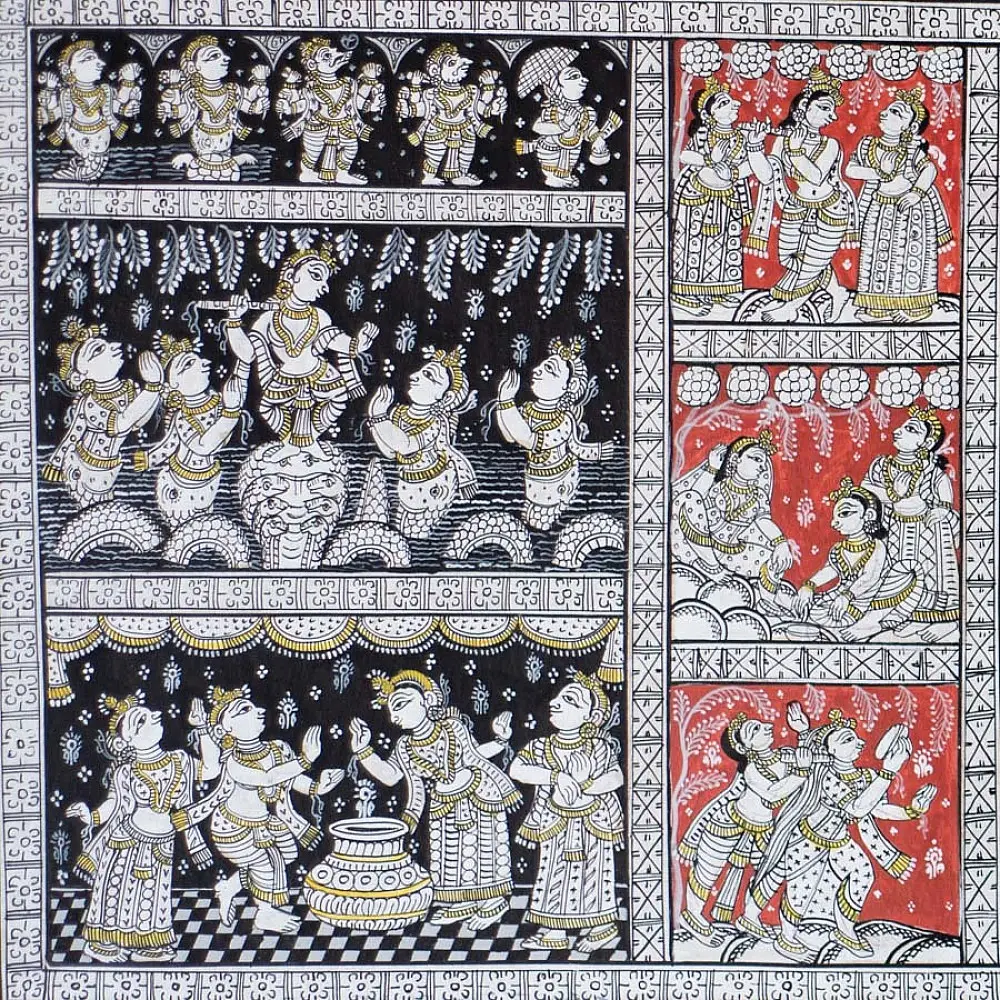 shop Traditional patachitra Painting ~ Radha Krishna