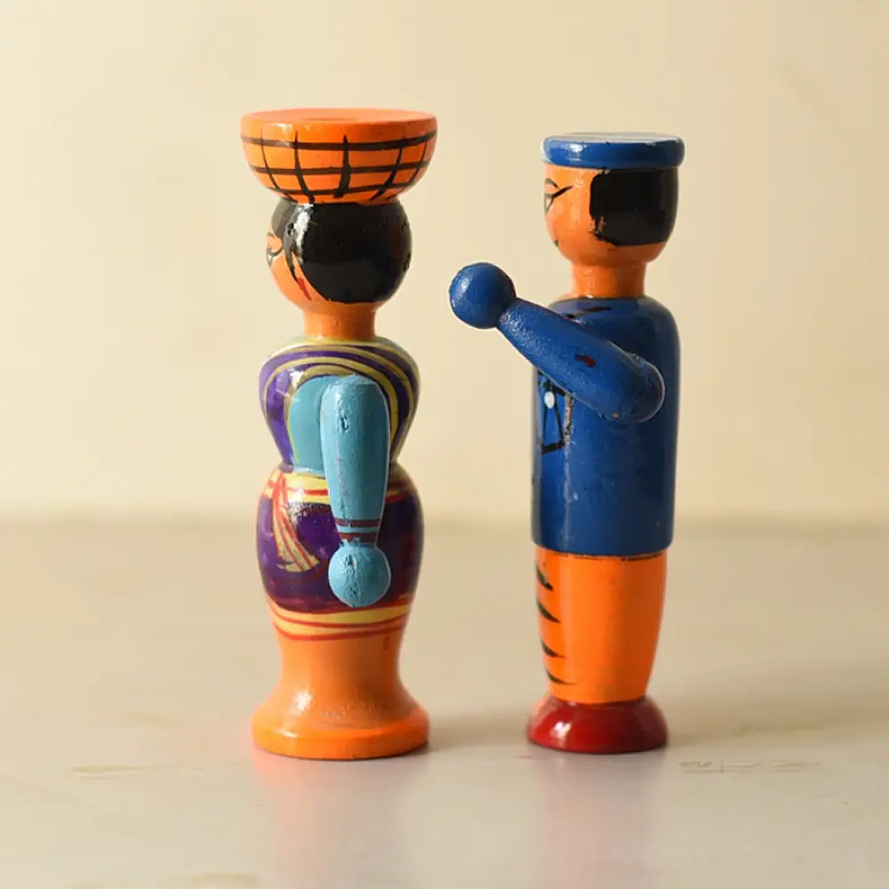 Shop Handmade Wooden toy -  Farmer Couple Set of Two