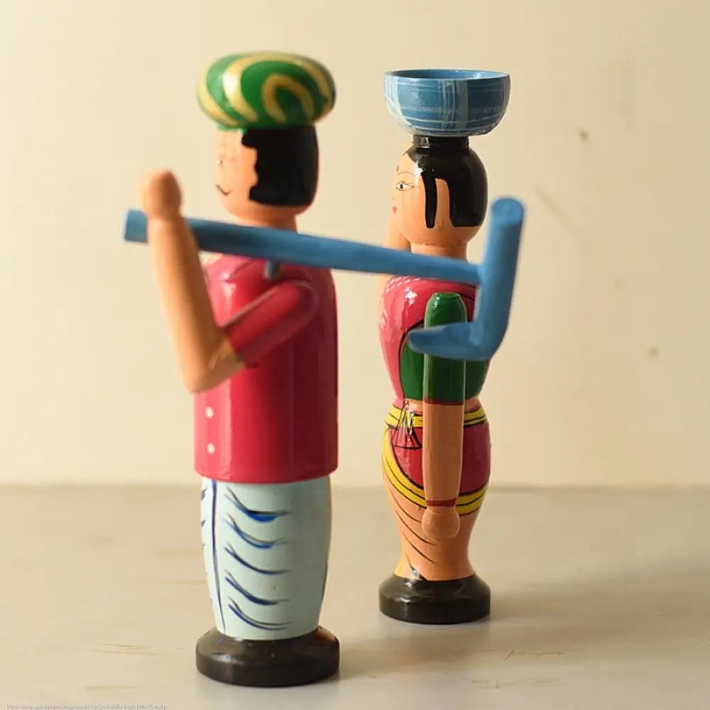 Shop Handmade Wooden toy -  Farmer Couple