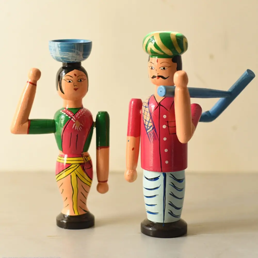 Shop Handmade Wooden toy -  Farmer Couple