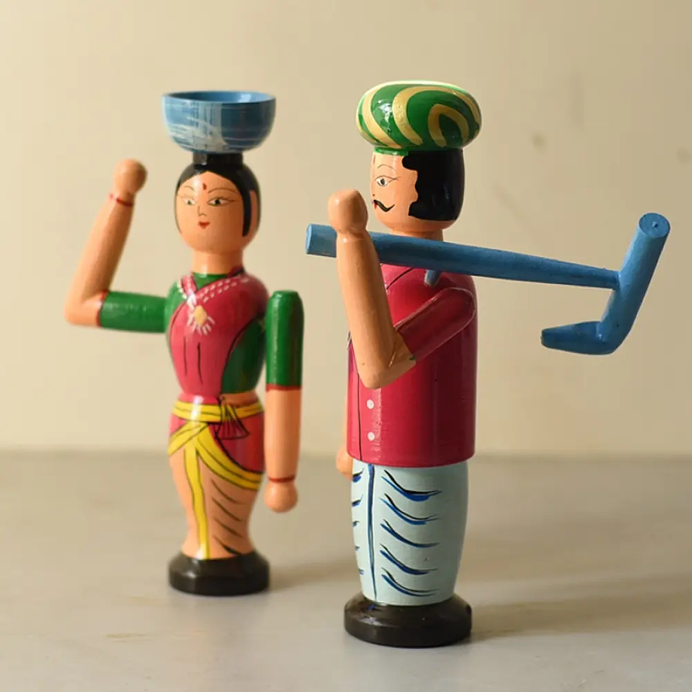 Shop Handmade Wooden toy -  Farmer Couple