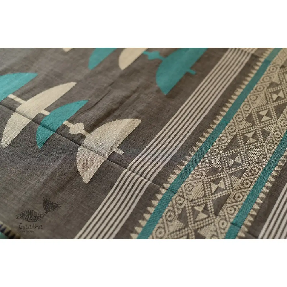 shop Handloom Cotton Saree - Woven Border