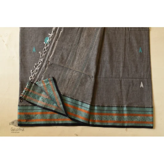 shop Handloom Cotton Saree - Woven Border