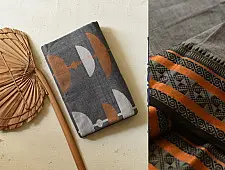 Casual Classics ❊ Handloom Cotton Grey Saree With Woven Border