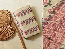 Casual Classics ❊ Handloom Cotton Saree - Red Border