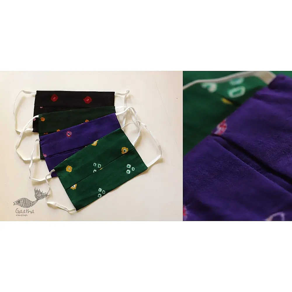 Be safe & stylish ✜ Mul Cotton Layered Mask ( Set of 4 ) ✜ K Bandhni