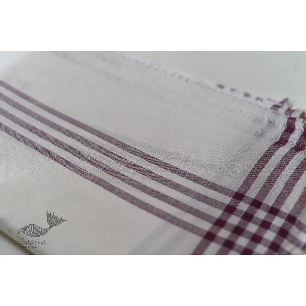 handwoven Men's cotton Dhoti Khes with Border