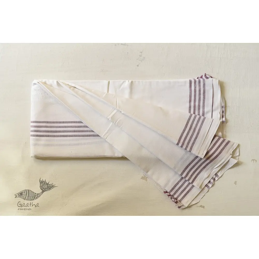 handwoven Men's cotton Dhoti Khes with Border