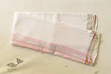 Damodar . दामोदर ~ Handwoven Cotton Dhoti & Khes in Off White Color with Border