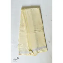 Damodar . दामोदर ~ Handwoven Cotton Dhoti & Khes - light yellow