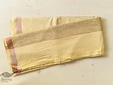 Damodar . दामोदर ~ Handloom Cotton Dhoti & Khes Set - Yellow