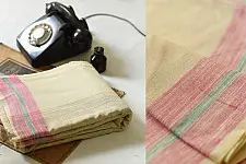 Damodar . दामोदर ~ Handloom Cotton Dhoti & Khes -  Pink Border