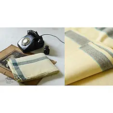 Damodar . दामोदर ~ Handloom Pure Cotton Dhoti & Khes - Light Yellow 