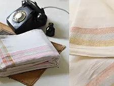 Damodar . दामोदर ~ Handwoven Cotton Dhoti & Khes in Off White Color with Border