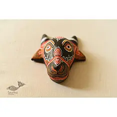 Pattachitra Mask ~ Hand painted Paper Mache ~ Nandi