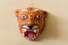 Pattachitra Mask ~ Hand Painted Paper Mache ~ Tiger