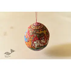 Pattachitra ~ Hand Painted Coconut Hanging - E