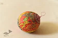 Pattachitra ~ Monkeys Hand Painted on Hanging Coconut 