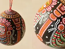 Pattachitra ~ Hand Painted Jagannath on Hanging Coconut 