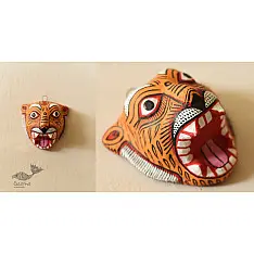 Pattachitra Mask ~ Hand Painted Paper Mache ~ Tiger