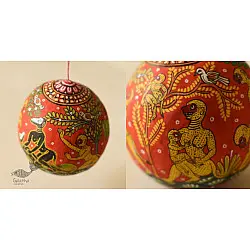 Pattachitra ~ Monkeys Hand Painted on Hanging Coconut 
