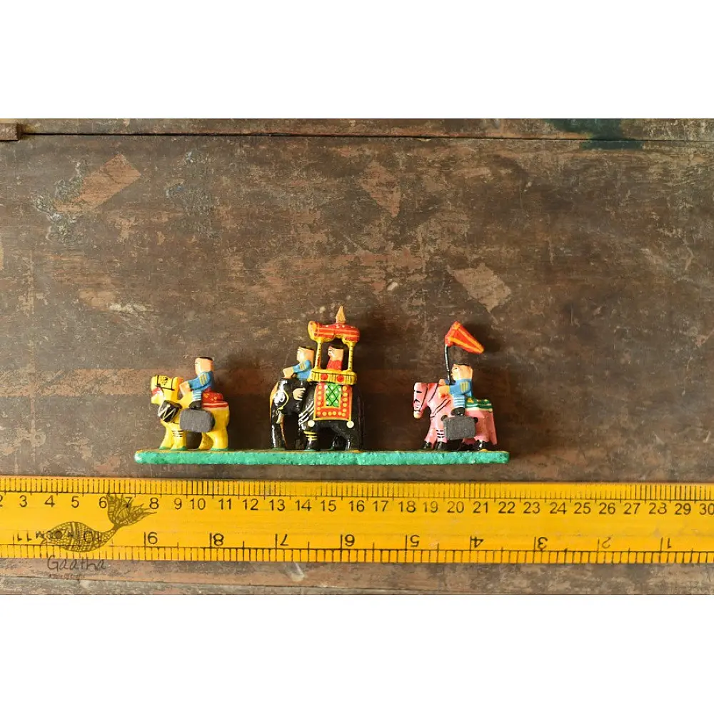 shop Handmade Wooden Fridge Magnet - Good Luck Line (Horse, Elephant, Camel)