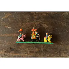 Handmade Wooden Fridge Magnet - Good Luck Line (Horse, Elephant, Camel)