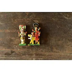 Handmade Wooden Fridge Magnet (Set of Two) - Shiv Shakti