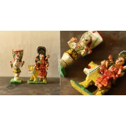 Handmade Wooden Fridge Magnet (Set of Two) - Shiv Shakti