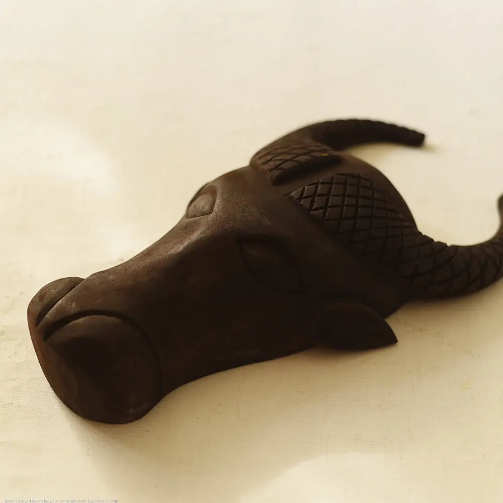 shop handmade wooden mask - Bull