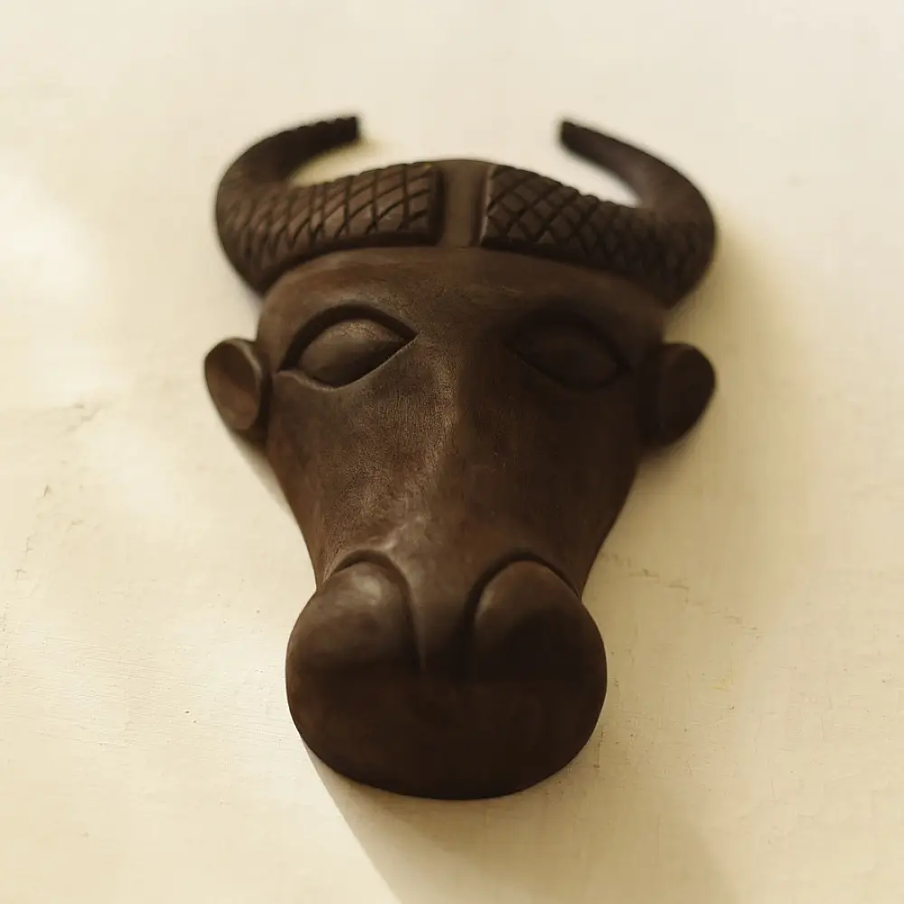 shop handmade wooden mask - Bull