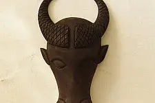 Handmade Wooden Mask ~ Bull