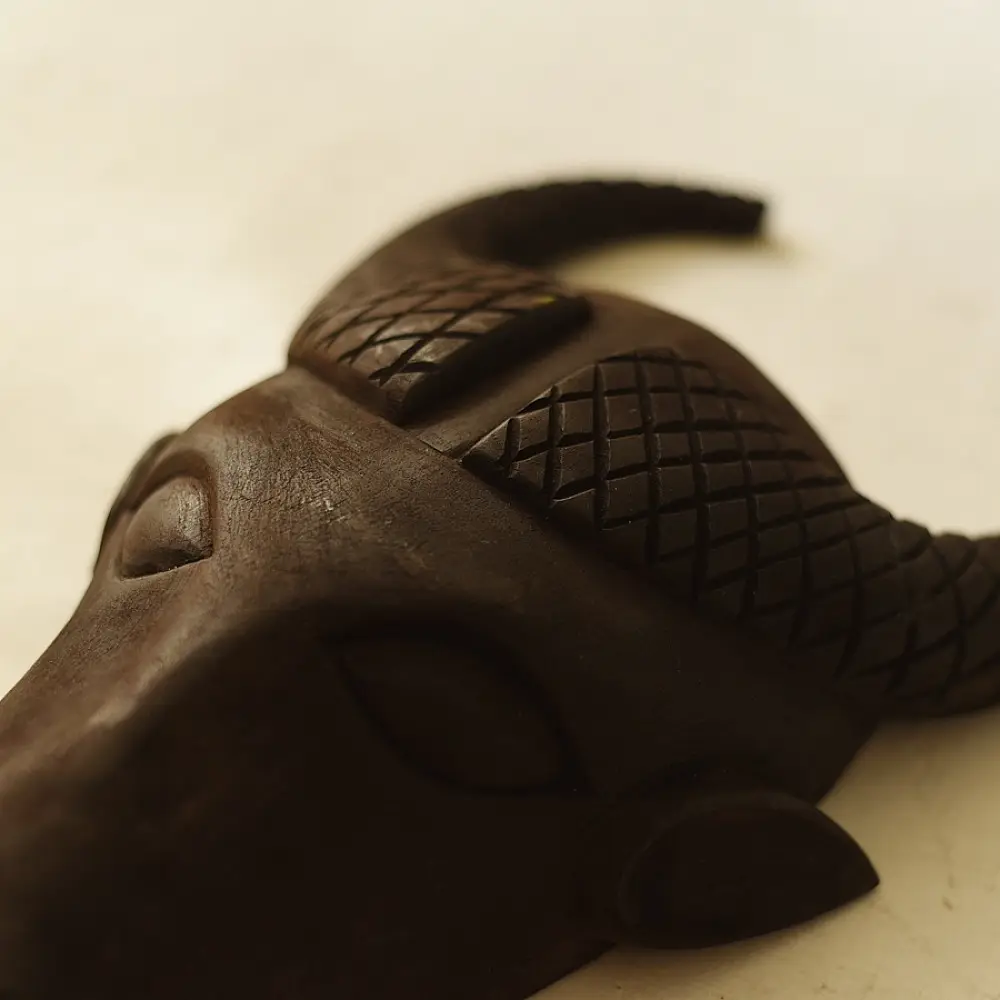 shop handmade wooden mask - Bull