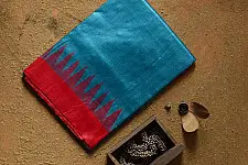 Kamakshi | Pure Tussar Silk Saree With Red Ikat Pallu