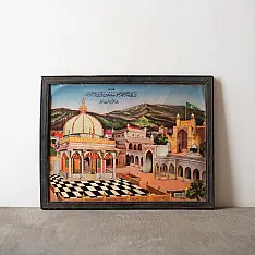 Memory Lines | Indian Antique Print | Ajmer Sharif Dargah  ( With Frame) 