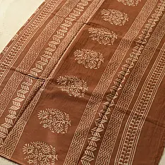 Indigenous Impressions ❣ Bagru Block Printed Cotton Brown Saree