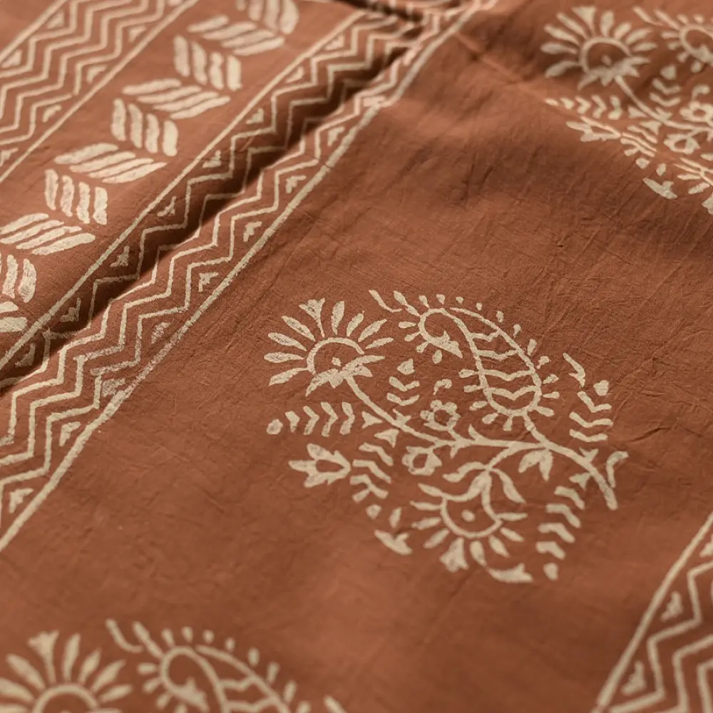 Dabu Cotton Saree with Bagru Print