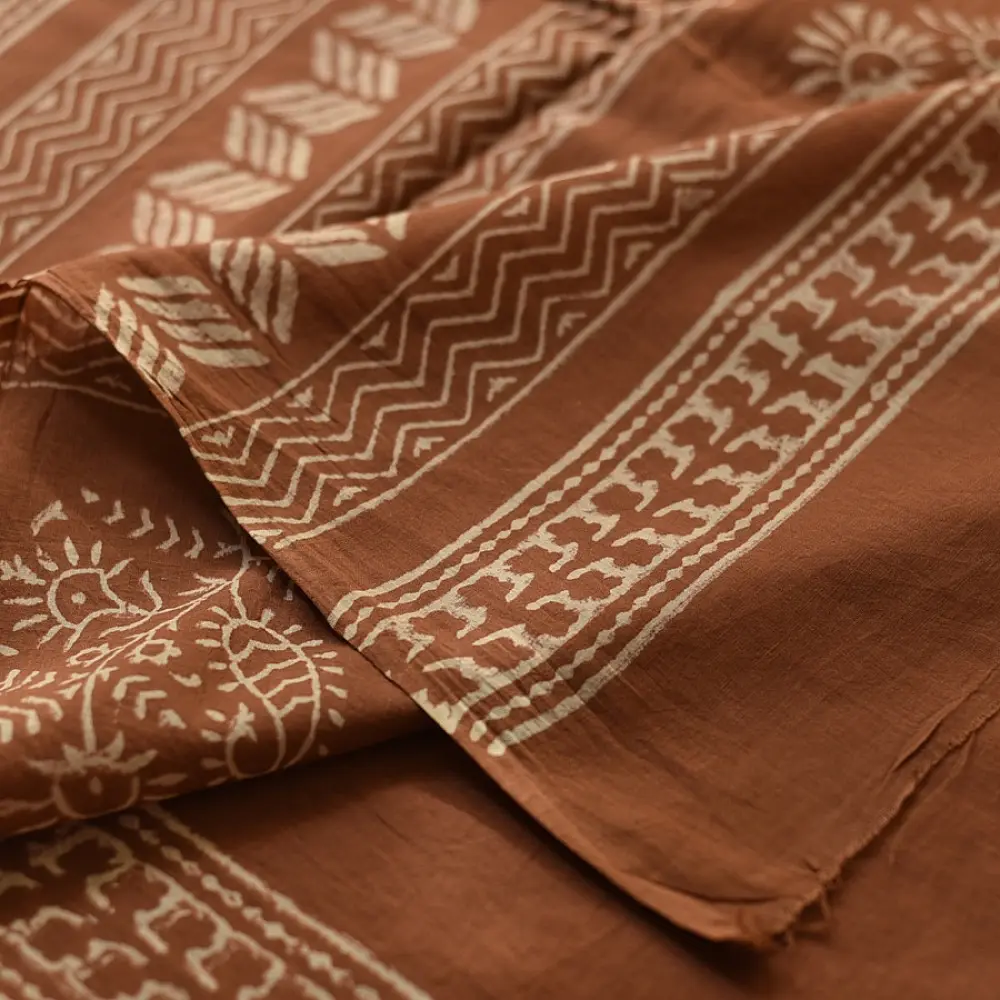 Dabu Cotton Saree with Bagru Print