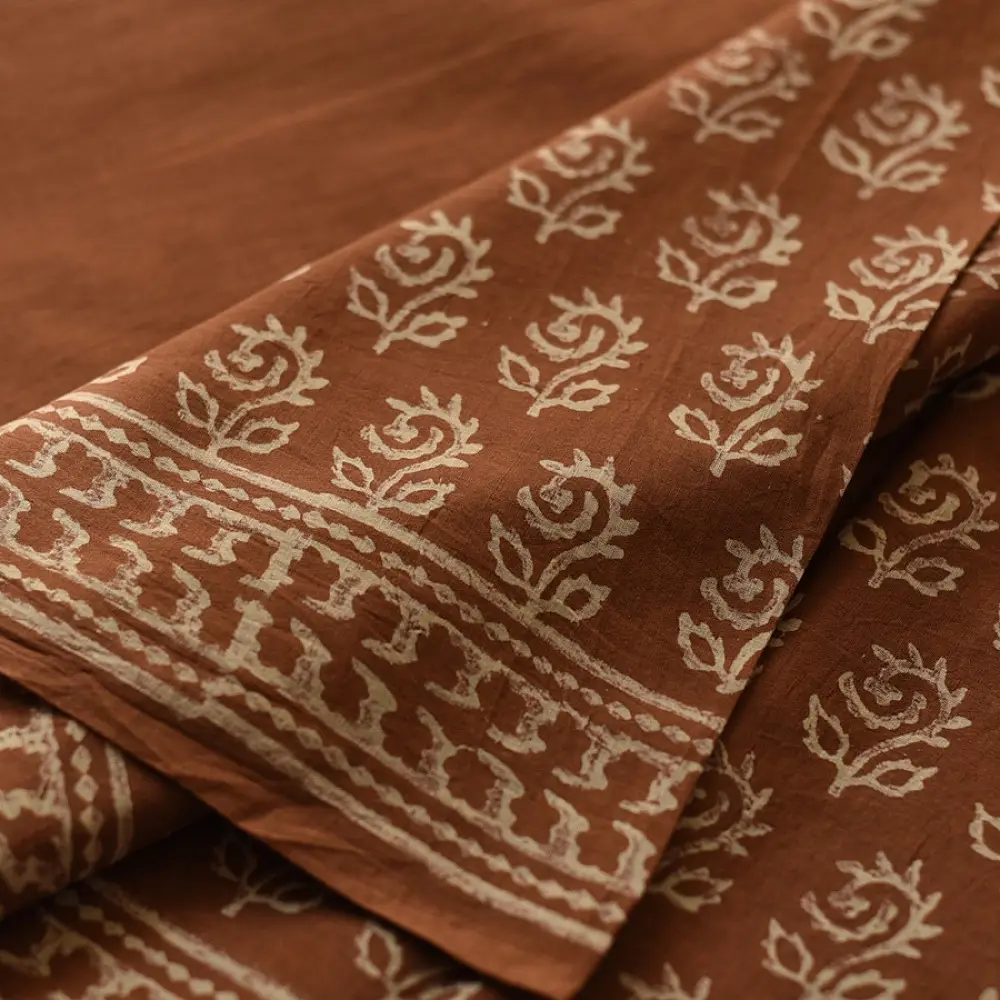 Dabu Cotton Saree with Bagru Print