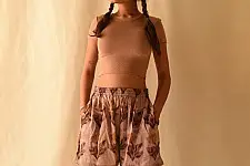 Shorts | Batik Modal Silk Shorts - Purple ( Two Options )