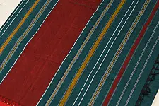 Sadaa . सदा ✡ Begampuri Cotton Rama Green Saree with Red Woven Border