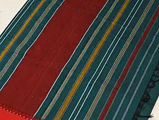 Sadaa . सदा ✡ Begampuri Cotton Rama Green Saree with Red Woven Border