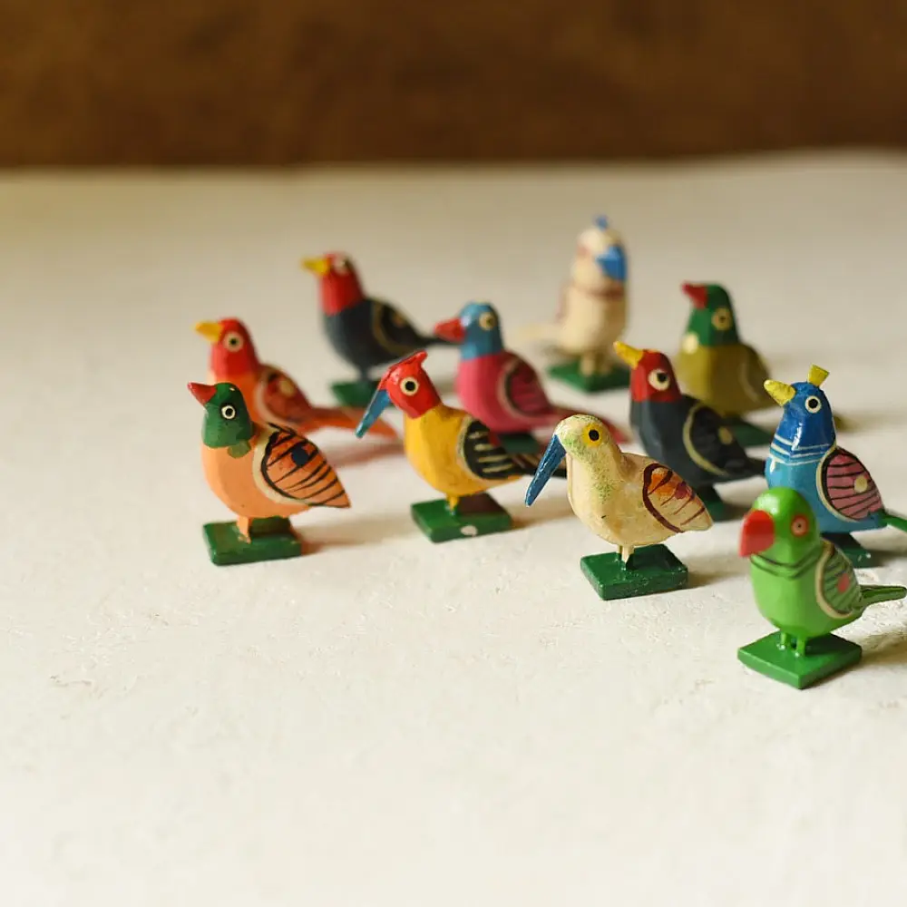 shop Handmade Wooden toy - Birds ( Set of 12 )