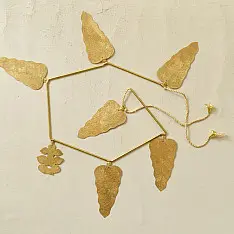 Ahar ~ Brass Handmade Toran - Leaf Design 