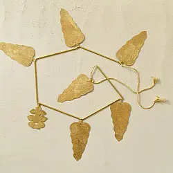 Ahar ~ Brass Handmade Toran - Leaf Design 